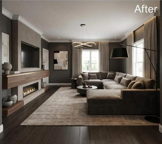 Living room after interior design transformation — Dream Home Studio Amravati